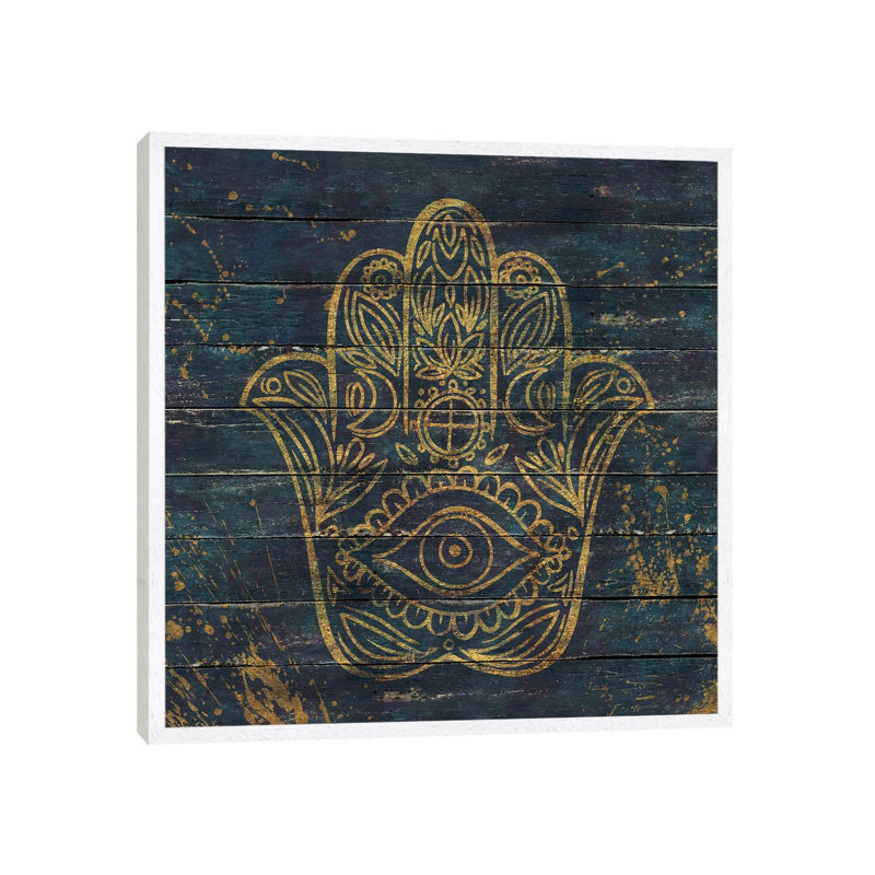 Hamsa by Diego Tirigall - Print on Canvas, White Floater Framed, 45.72 cm H x 45.72 cm W