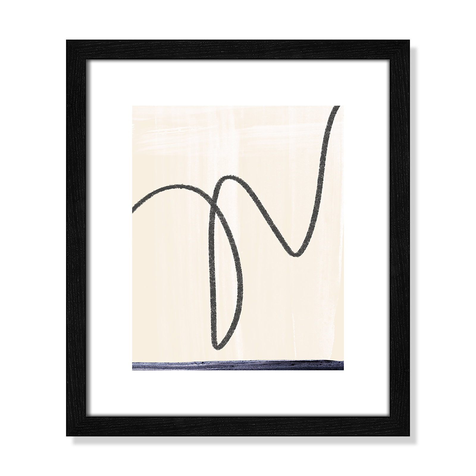 Tigerlily "Departured I" Painting, Black Framed Paper, 15" H x 13" W x 0.75" D