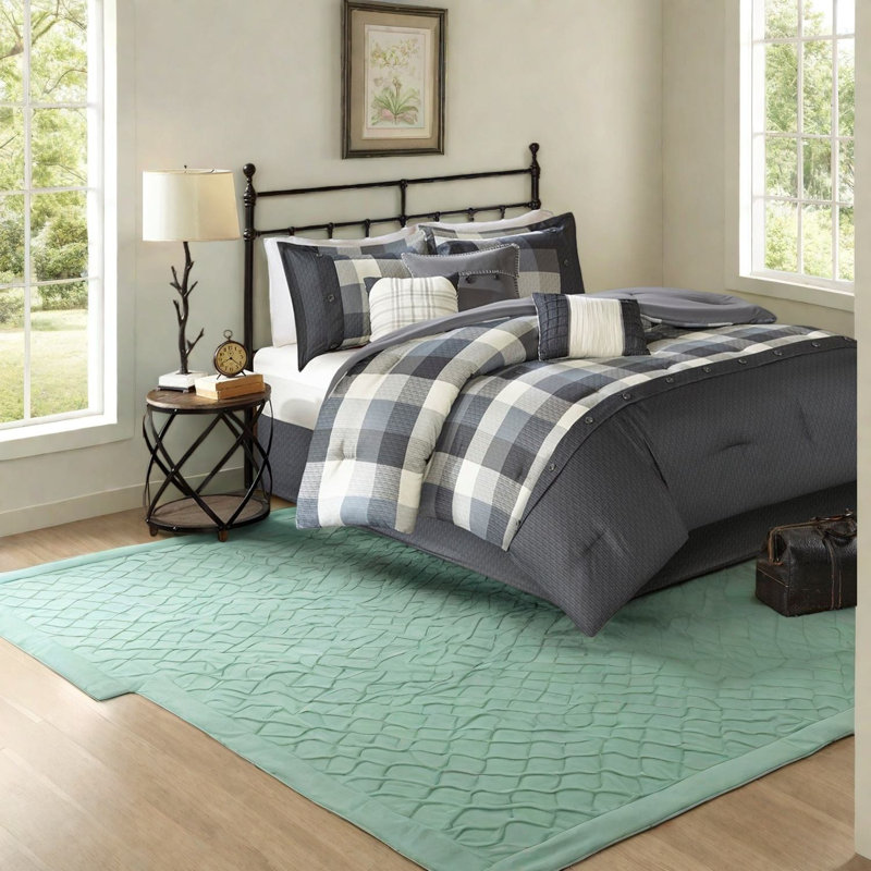 Cozy Cabin Bedding Sets, Grey Polyester, Farmhouse Style Comfort