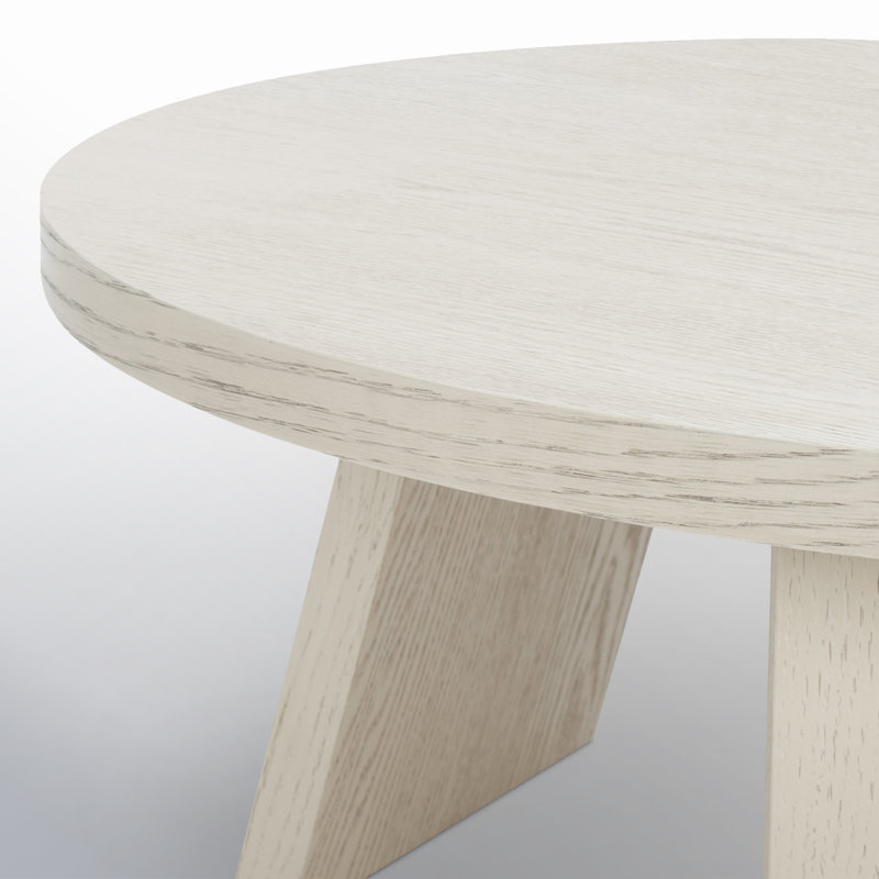 Table basse ronde Mattelynn, Blanc délavé