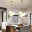 3 - Light Modern Dimmable Globe Keyari With Frosted White Glass Shade-434813720
