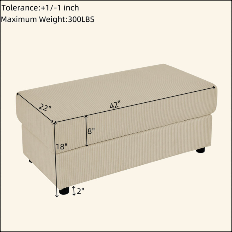 Canapé moderne en U avec 4 sièges avec rangement, 2 repose-pieds, canapé à siège profond avec porte-gobelets et support pour téléphone, canapé en velours côtelé pour le salon