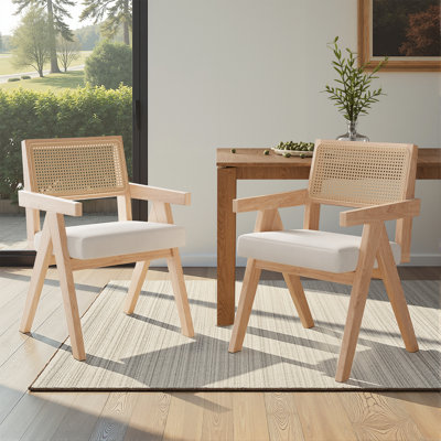  Chaise en rotin avec structure en bois massif