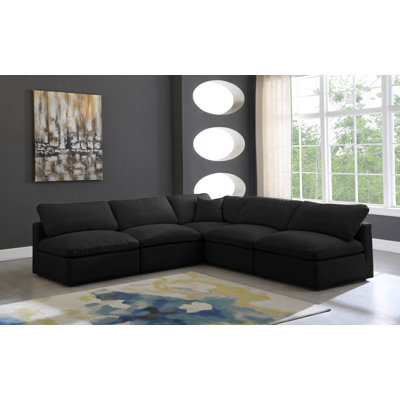 Atis Velvet L-Shaped Sectional Reversible