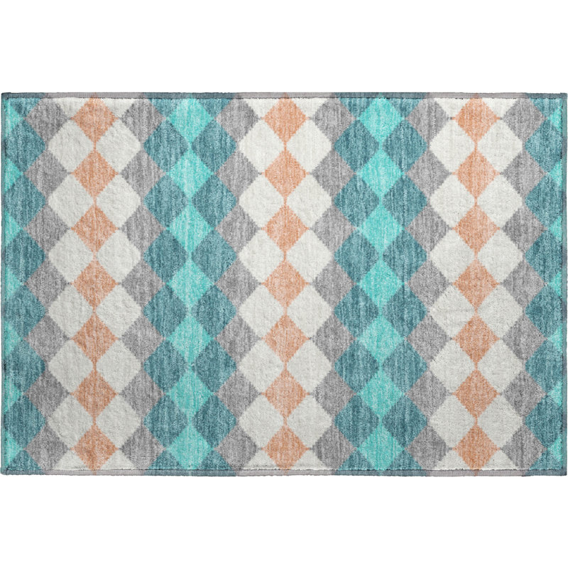 Premium Machine Washable Bunderberg AMF1007 Geometric Rug, Rectangle 1'8" x 2'6"