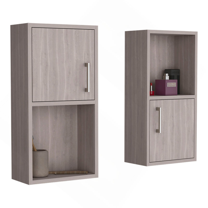 Armoire à pharmacie murale H 24 po H, deux portes, deux tablettes, Chêne blanc