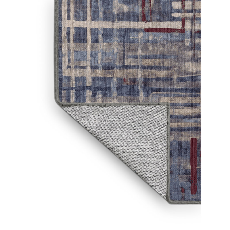 Machine Washable Gray Area Rug, Rectangle 5' x 7'