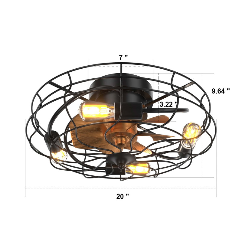 Jivon 20'' Ceiling Fan with LED Lights