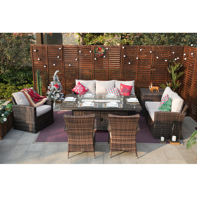 8 - Person Patio Conversation Set with Cushions