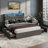 Queen Bed Frame with 4 Underbed Drawers and Open Storage Headboard, Upholstered Platform Bed with Adjustable LED Light and Charging Station, No Box Spring Needed,Dark Gray-1313956499-1323335372
