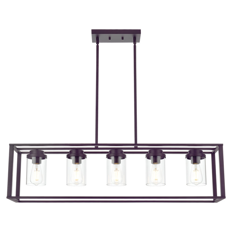 Luminaire suspendu carré / rectangulaire pour îlot de cuisine à 5 lumières Rawland, H 41,3 po x l 41 po x P 8,66 po