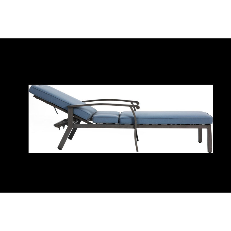 Outdoor Chaise Lounge Chair With Adjustable Backrest, Beige