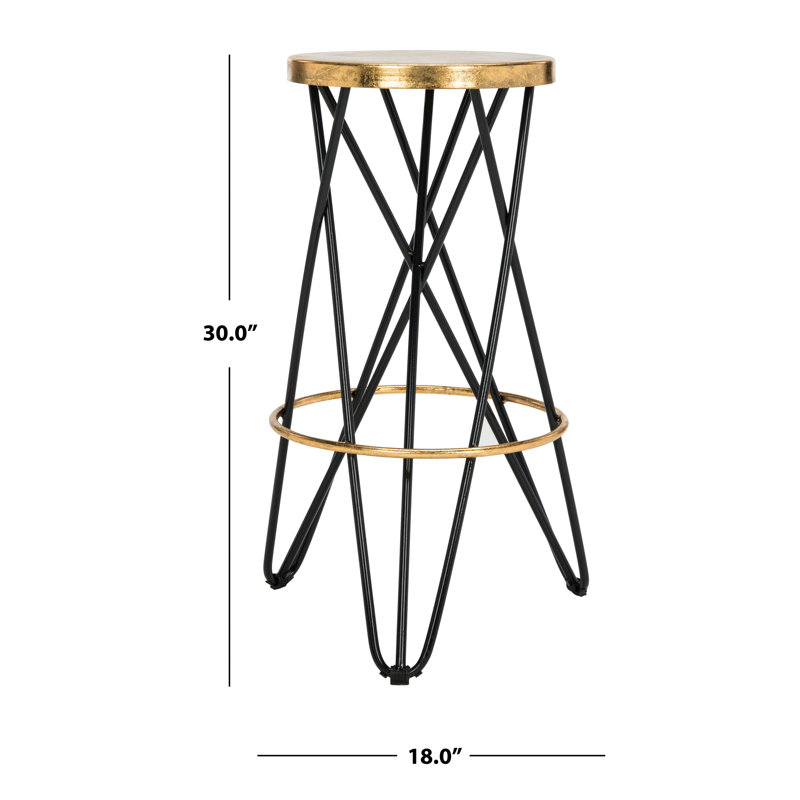 Tabouret de bar et de comptoir Lulabelle, Noir, Tabouret de bar (assise de 30 po de hauteur)