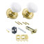 Rosette classique avec bouton de porte en porcelaine blanche-25842538-29704493