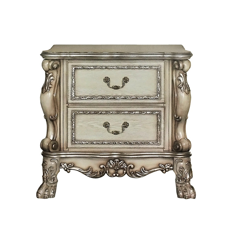 Table de chevet 2 tiroirs Poplar Wood