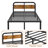 Amylia Heavy Duty Anti-Sway 14-Inch Steel Tube Iron Bed with Solid Wood Panel 40'' Headboard-2025536609-2015625706