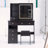 Vanity Table with Sliding LED Mirror, Power Outlet, and Stool-461965887