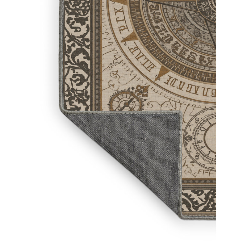 Tapis oriental gris moelleux et moelleux en horloge du temps - Reliure grise, 6 X 9