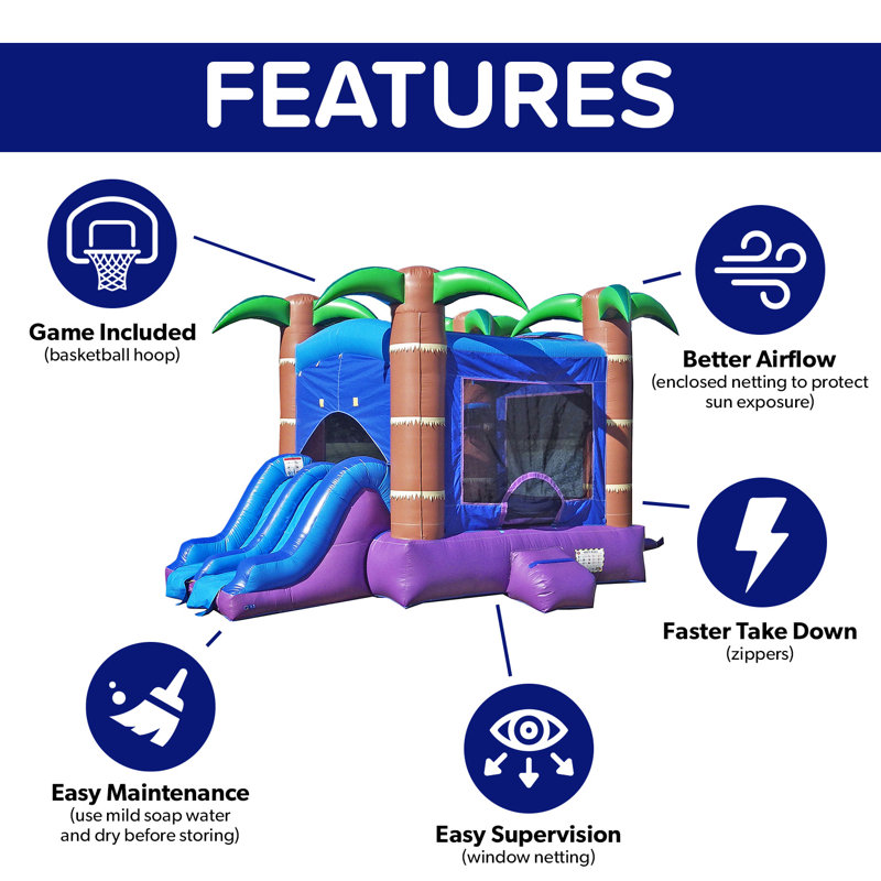 Enchanted Forest Blue and Purple Commercial Grade Bounce House