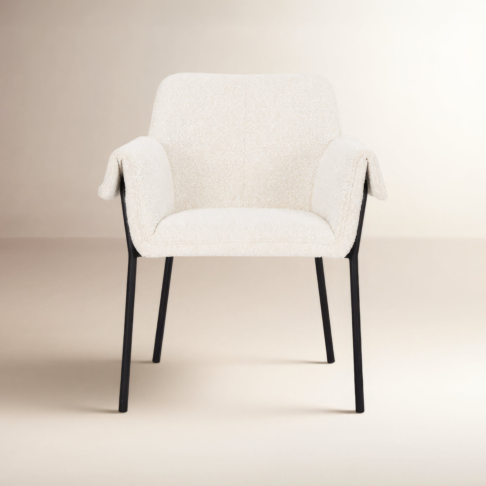 Gloriette 19.62'' H Upholstered Metal Armchair, Polyester/Polyester Blend/Acrylic Cream