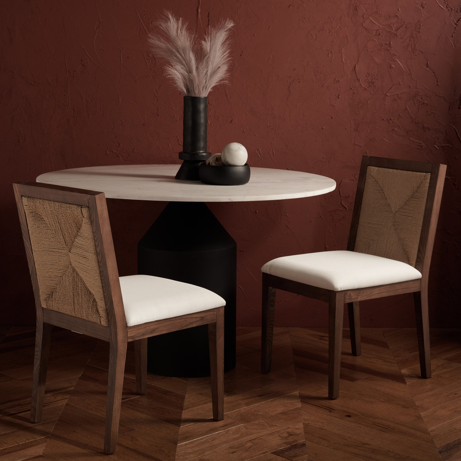 Hudgins Linen Oak Dining Armchair, Walnut