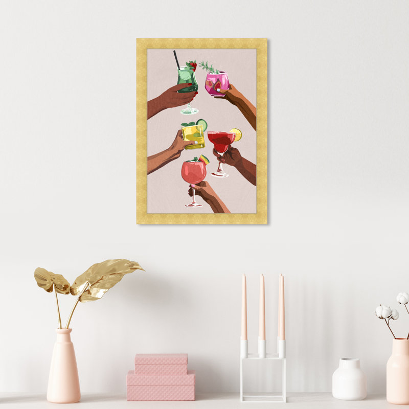 Rappelez-vous ceci - peinture encadrée sur papier, H 15 po x l 10 po x P 1,75 po, Cadre doré