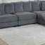 Ensemble de canapé modulaire contemporain en velours côtelé 4 pièces LAF et RAF gris foncé