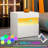 Nightstand with LED Lights, Bedside Table with Drawer and Shelf