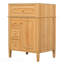 Meuble-lavabo de salle de bain avec lavabo, meuble-lavabo en bois avec tiroir rabattable, 2 tiroirs à fermeture en douceur, 1 porte à fermeture en douceur, bois massif et panneau de fibres à densité moyenne, poignées en bois élégantes