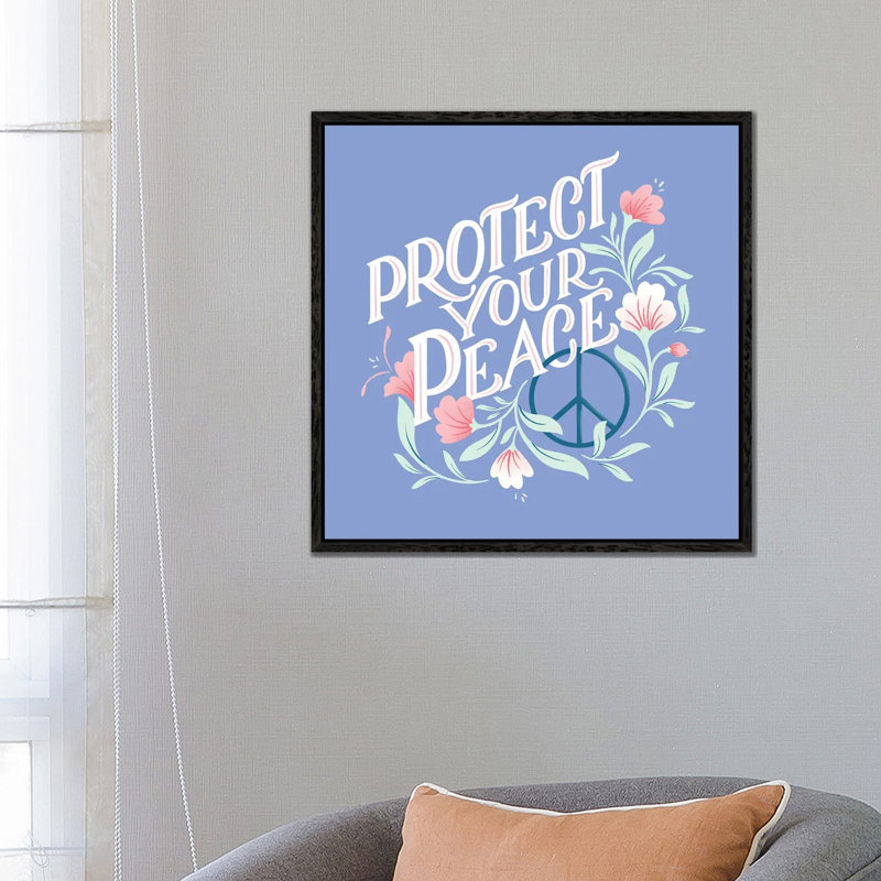 Protect Your Peace I by Gia Graham - 1 Piece Wall Art on Canvas, 66.04 cm H x 66.04 cm W, Black Framed