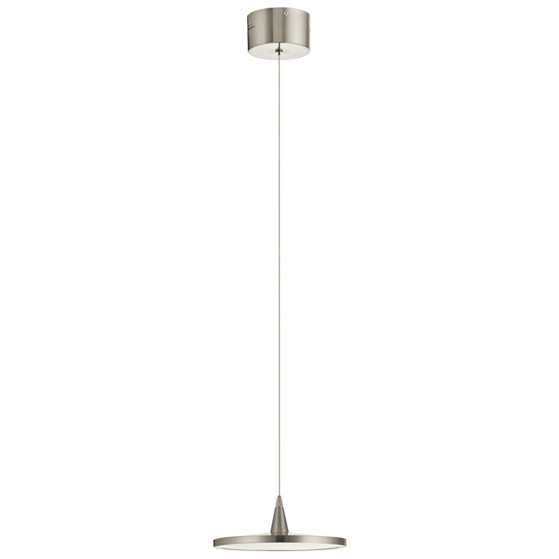 1 - Light LED Single Pendant, Brushed Nickel