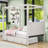 Raqib Canopy Platform Bed with Twin Trundle and 3 Storage Drawers-571986125-571986126