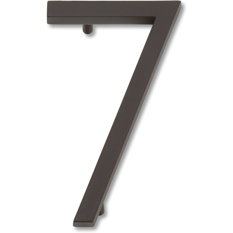 Modern Avalon 4-1/2" H Floating Mount House Number, 7, Aged Bronze