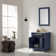Ivy 29.2" Single Bathroom Vanity Cabinet Only In Royal Blue And Mirror, Without Countertop