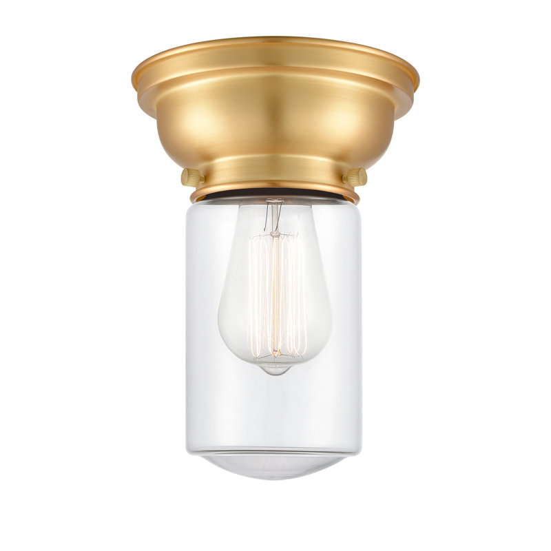 Saroyan Glass Flush Mount, Satin Gold, Clear, No Bulb Included