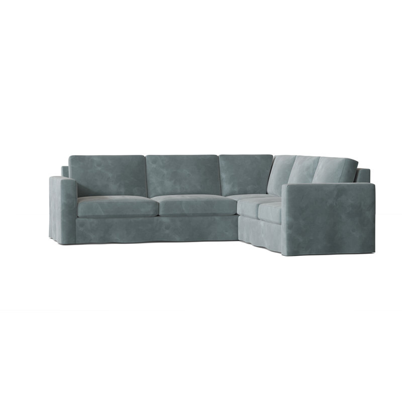 Bewley Upholstered L-Shaped Sectional, Bella Skylight, Dark Brown, Right Hand Facing