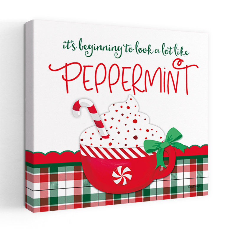Looks Like Peppermint, art d'hiver contemporain, H 18 po x l 18 po