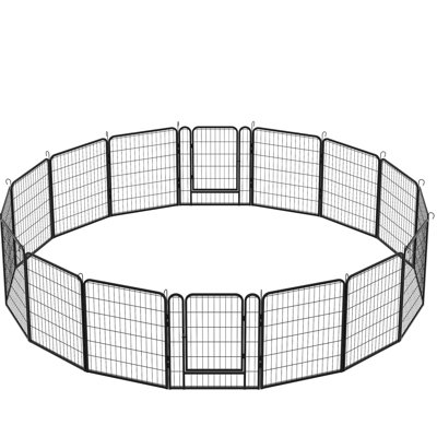 Parc d'extérieur en métal pour animaux 16 panneaux - clôture pour chien de 31,7 po avec revêtement antirouille et mécanisme portable