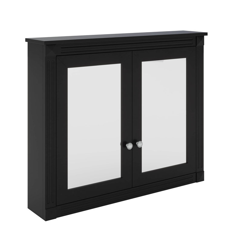 Armoire murale moderne avec 2 miroirs, Noir