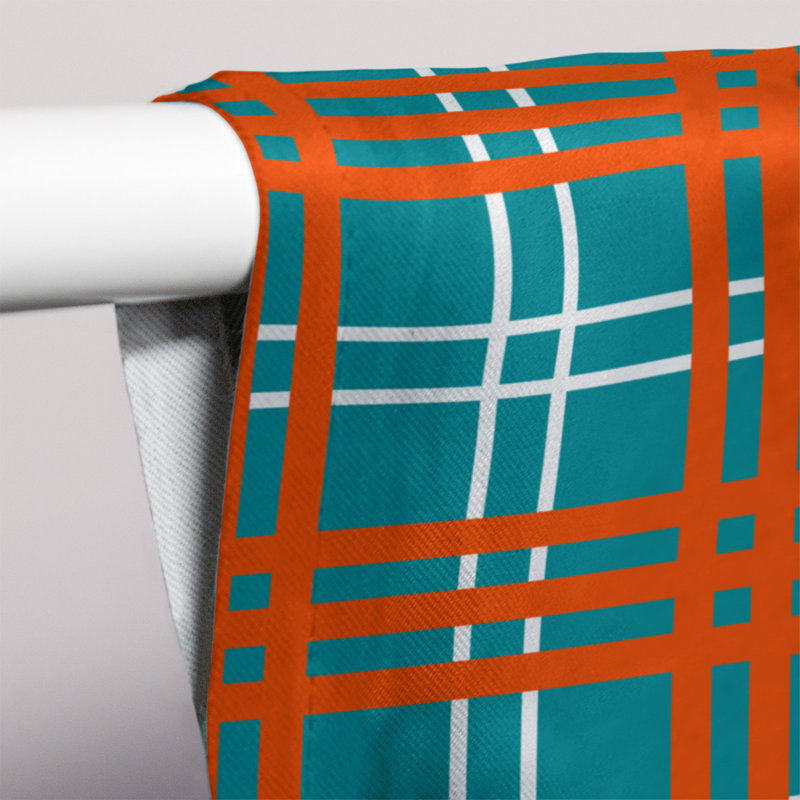 Room Darkening Curtain Single Panel, Blue/Orange