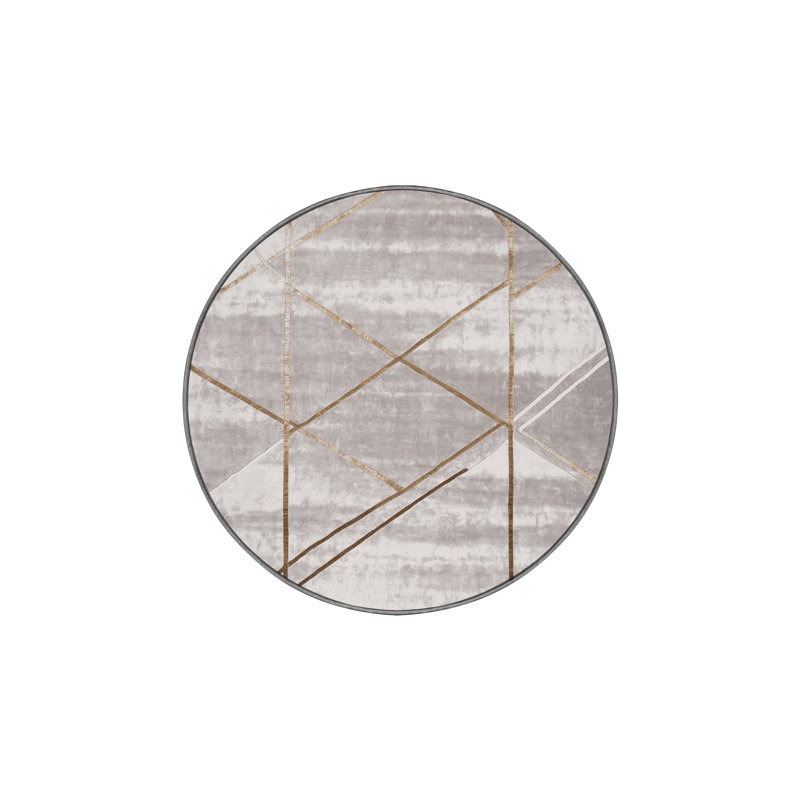 Tapis gris lavable à la machine, Rond 5 pi