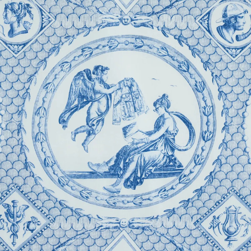 Tissu 100% coton Les Scenes, bleu
