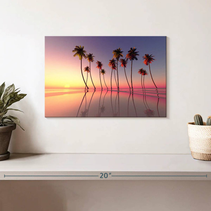 Palmiers Gillard Gradient Sunset, H 8 po x l 12 po