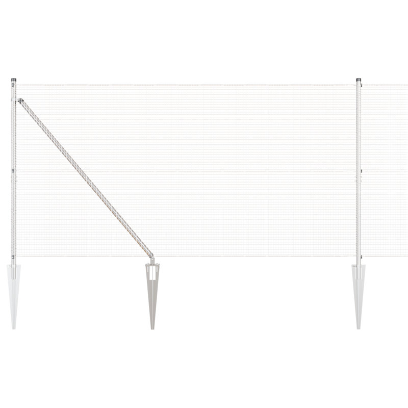 Vidaxl Welded Wire Fence With 7 Spike Posts Steel, Silver, 120cm H x 1000cm W