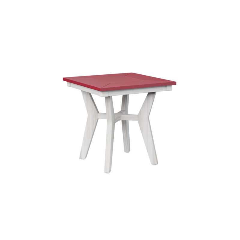 Mayhew Outdoor Square Side Table, Scarlet Red, Seashell