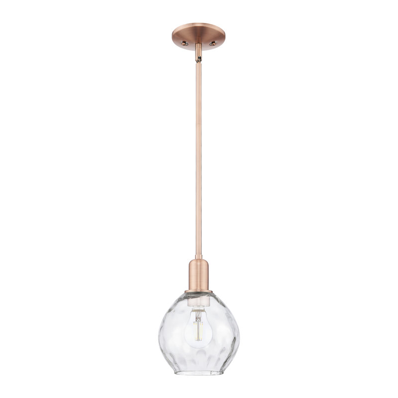 Arcadia - Amaaya - Mini-luminaire suspendu avec tige 6 po 1 lumière, Cuivre antique