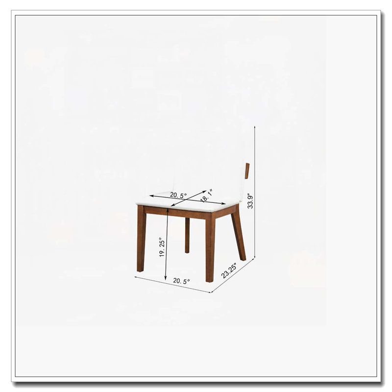 Chaises de salle à manger rembourrées en similicuir, Noyer