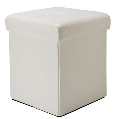 Besma Faux Leather Ottoman