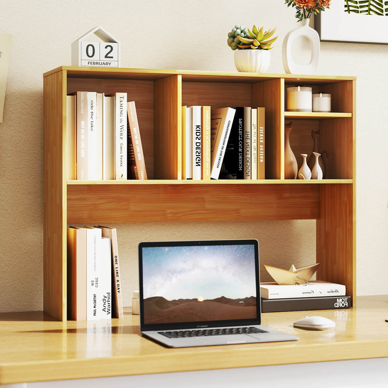 Organisateur de bureau d'ordinateur avec étagère de rangement de comptoir avec 4 casiers