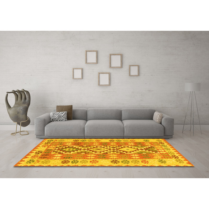 Hermit Washable Southwestern Indoor Rug, Round 8'